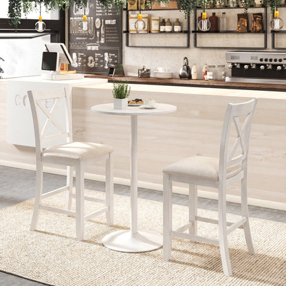Modern Farmhouse Counter Height Stools with Footrest and Cushion, White Bar Stools at Gallery Canada