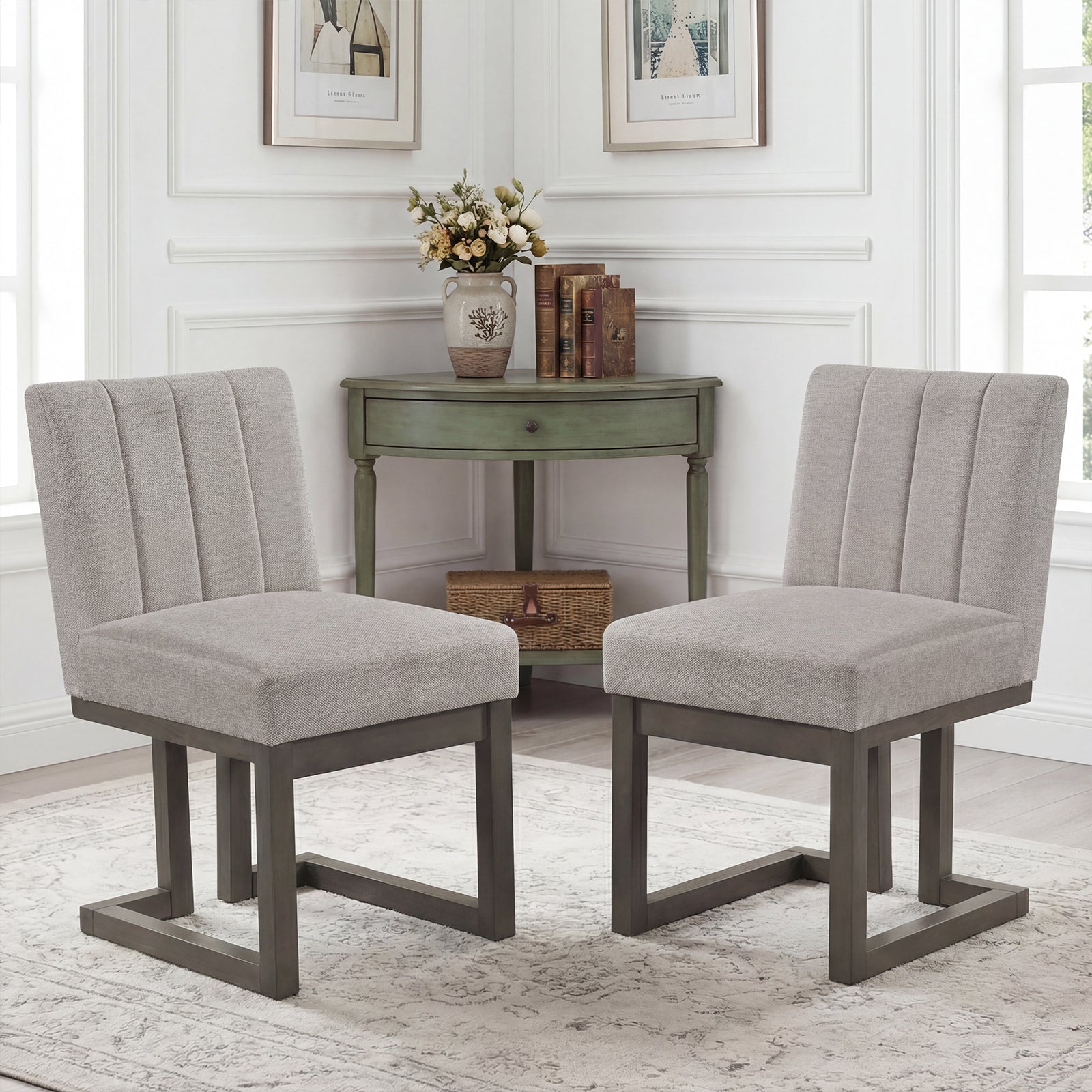 Modern Farmhouse Dining Chairs, Set of 2, 5.5
