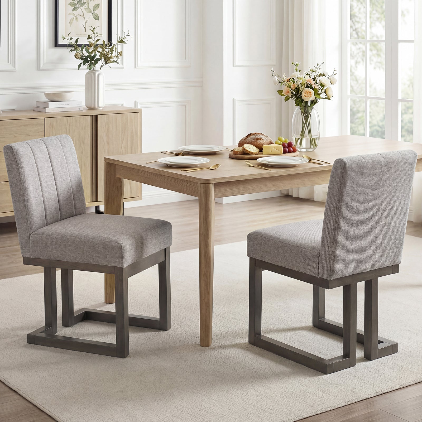 Modern Farmhouse Dining Chairs, Set of 2, 5.5