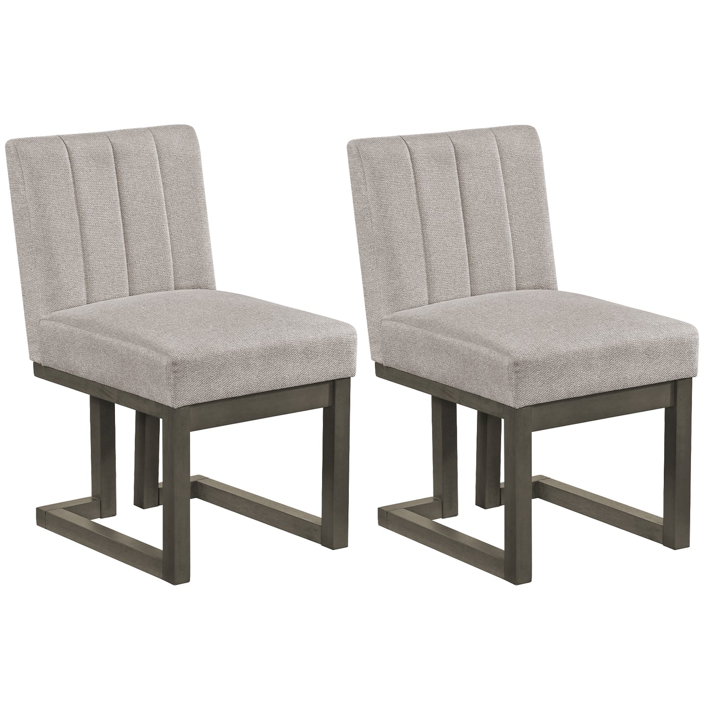 Modern Farmhouse Dining Chairs, Set of 2, 5.5" Thickened Padded Seat, Gray Dining Chairs Gray at Gallery Canada