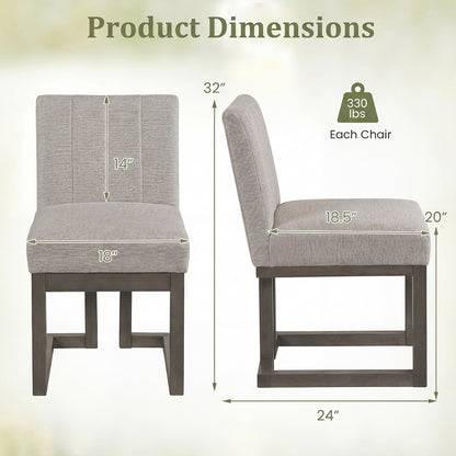 Modern Farmhouse Dining Chairs, Set of 2, 5.5" Thickened Padded Seat, Gray Dining Chairs at Gallery Canada
