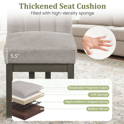 Modern Farmhouse Dining Chairs, Set of 2, 5.5" Thickened Padded Seat, Gray Dining Chairs at Gallery Canada