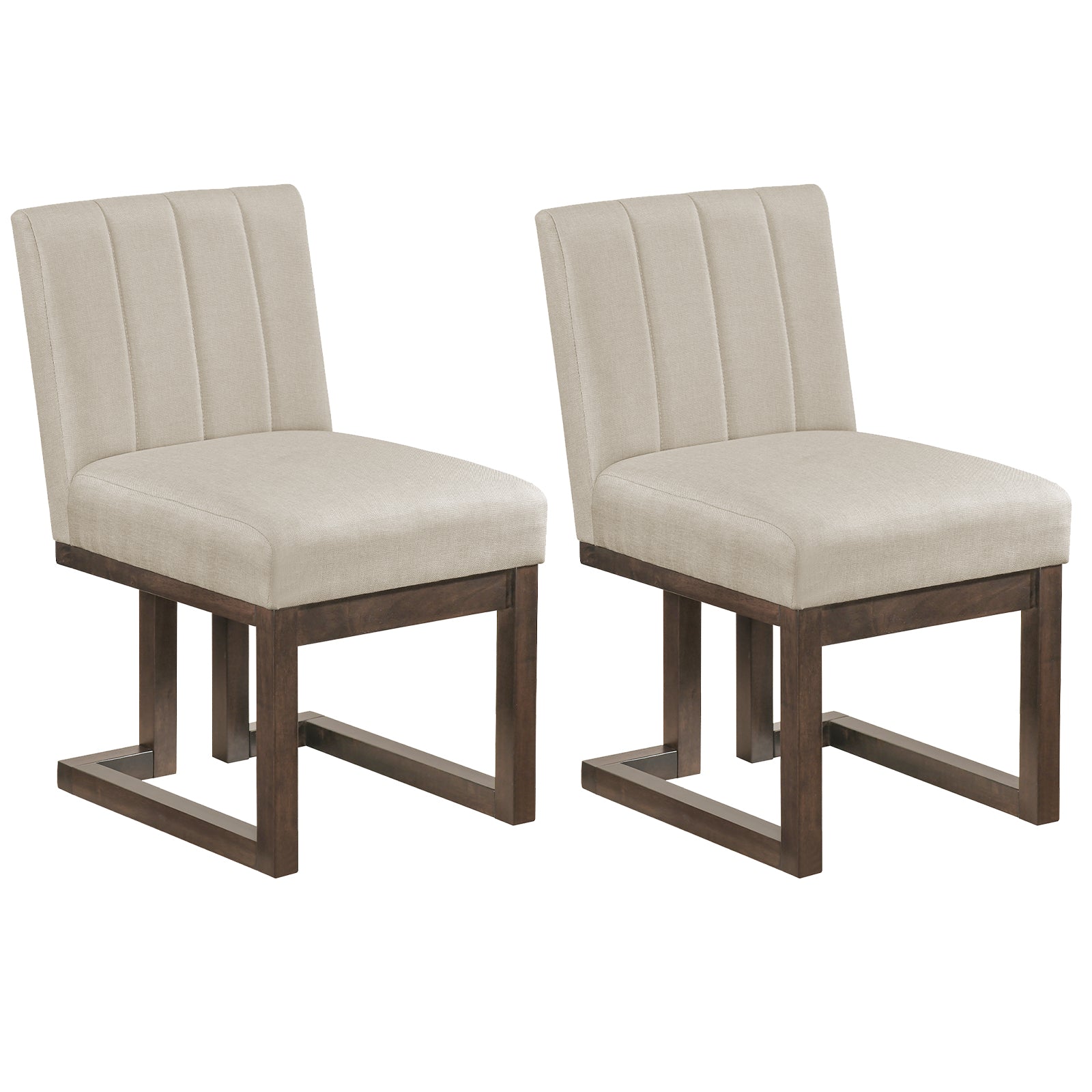Modern Farmhouse Fabric Dining Chairs, Set of 2, 5.5