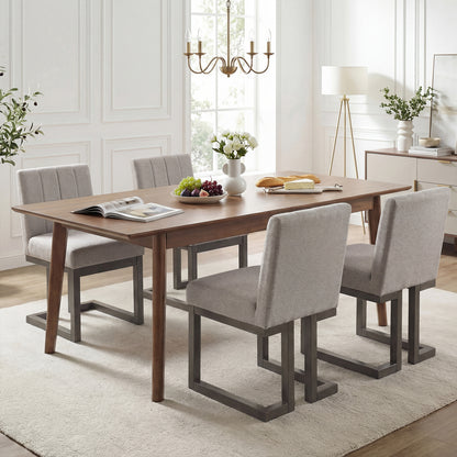 Fabric Dining Chairs, Set of 4, 5.5" Thickened Seat, Gray Dining Chairs at Gallery Canada