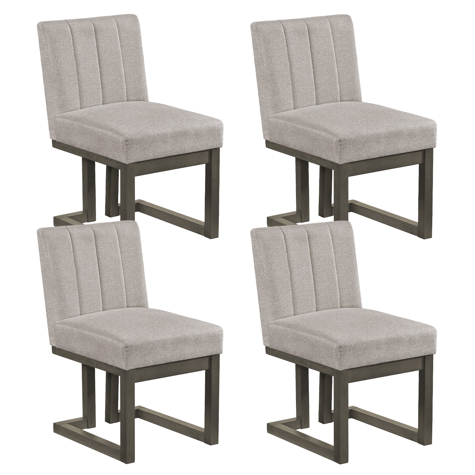 Fabric Dining Chairs, Set of 4, 5.5