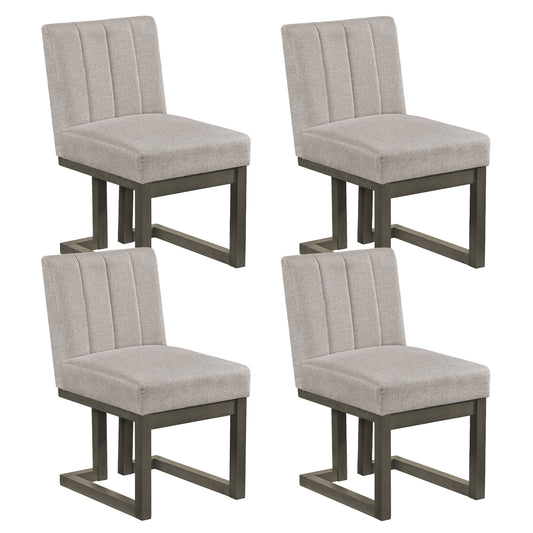 Fabric Dining Chairs, Set of 4, 5.5" Thickened Seat, Gray Dining Chairs Gray at Gallery Canada