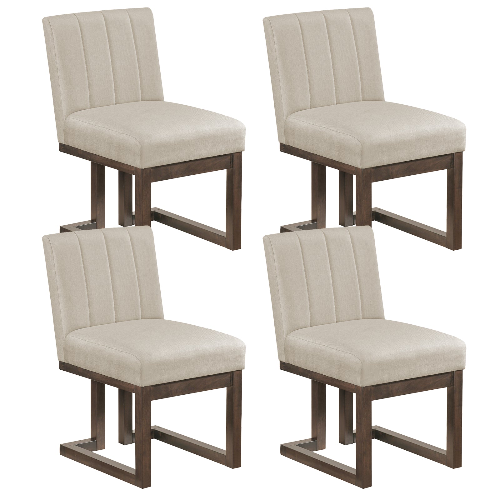 Modern Farmhouse Fabric Dining Chairs, Set of 4, 5.5