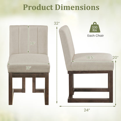 Modern Farmhouse Fabric Dining Chairs, Set of 4, 5.5" Thickened Seat, Walnut Dining Chairs at Gallery Canada