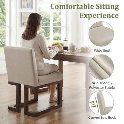 Modern Farmhouse Fabric Dining Chairs, Set of 4, 5.5" Thickened Seat, Walnut Dining Chairs at Gallery Canada