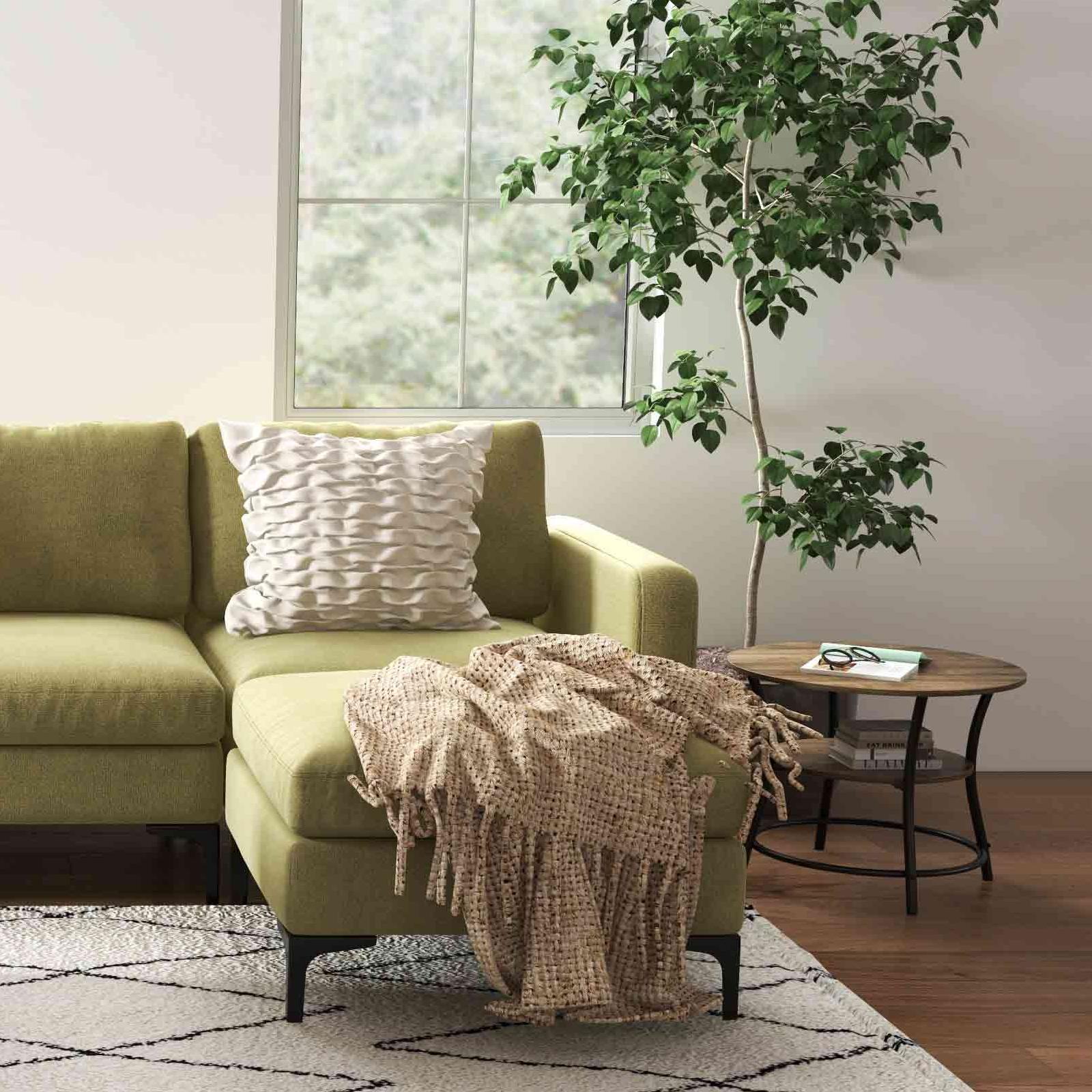 Modern Living Room Set: Modular L-shaped Sectional Sofa Lift Top Coffee Table & 3-Globe Floor Lamp Living Room at Gallery Canada