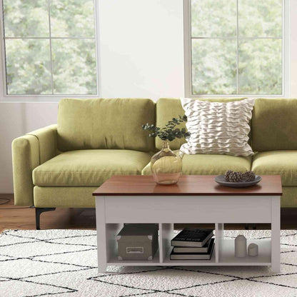 Modular L-Shaped Sectional Sofa, Lift Top Coffee Table, 3-Globe Floor Lamp Living Room at Gallery Canada