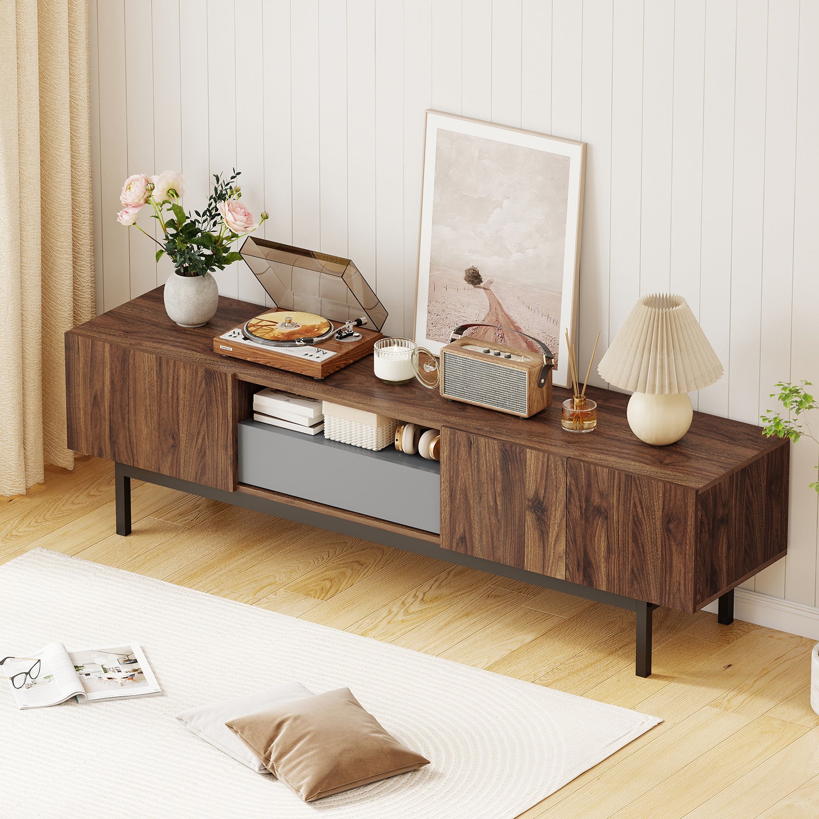 Modern Mid Century TV Cabinetfor TVs up to 82
