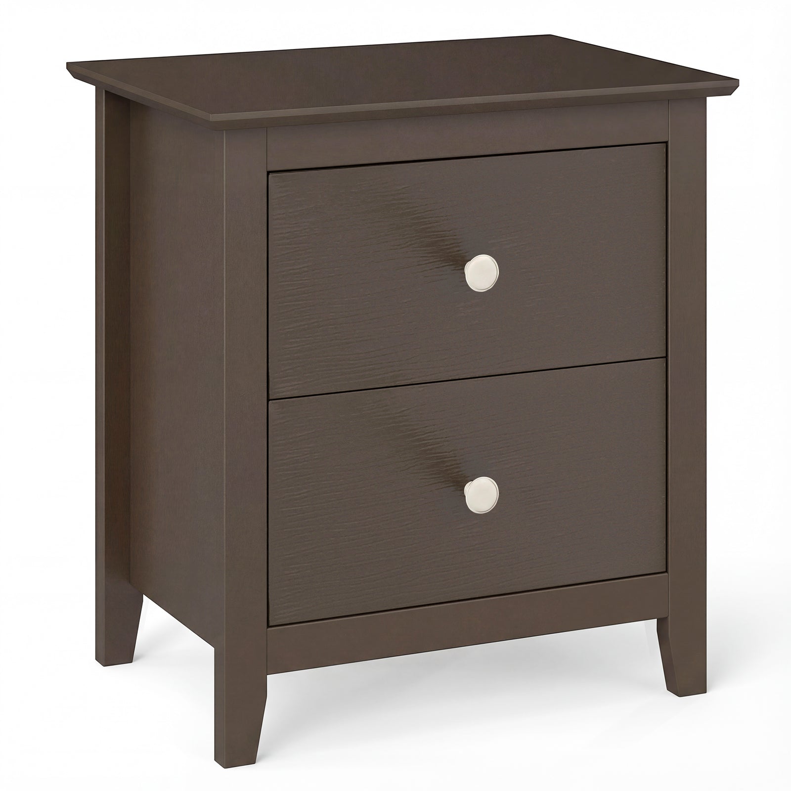 Modern Nightstand, 2 Drawers Brown Nightstands Brown at Gallery Canada