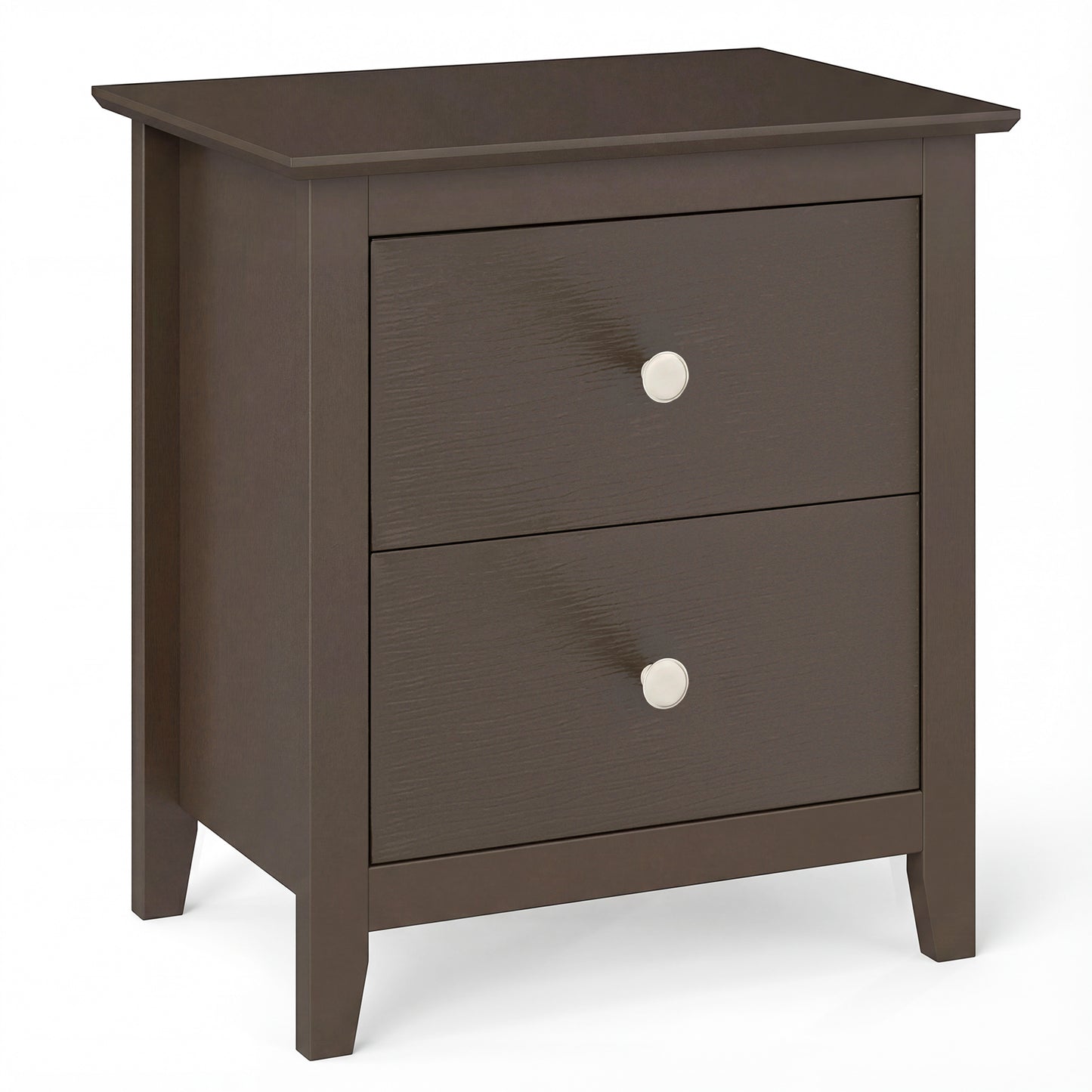 Modern Nightstand, 2 Drawers Brown Nightstands Brown at Gallery Canada