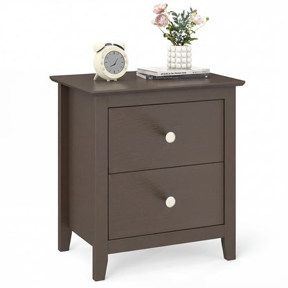 Modern Nightstand, 2 Drawers Brown Nightstands at Gallery Canada