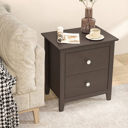 Modern Nightstand, 2 Drawers Brown Nightstands at Gallery Canada