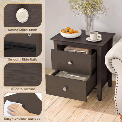 Modern Nightstand, 2 Drawers Brown Nightstands at Gallery Canada