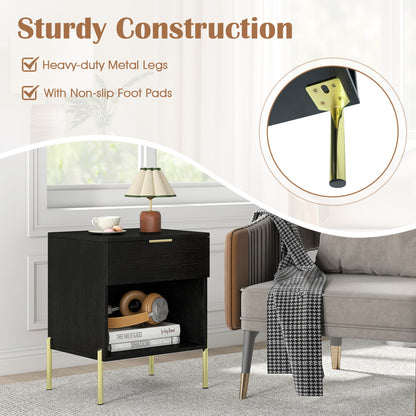 Modern Nightstand with Charging Station, Black Nightstands at Gallery Canada