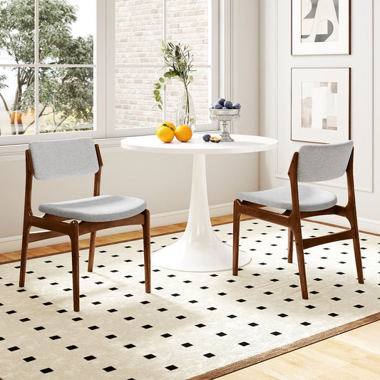 Modern Padded Dining Chairs, Rubber Wood Legs, Set of 2, Brown Dining Chairs Brown at Gallery Canada