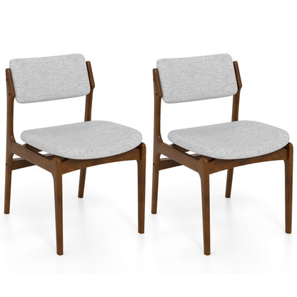 Modern Padded Dining Chairs, Rubber Wood Legs, Set of 2, Brown Dining Chairs at Gallery Canada