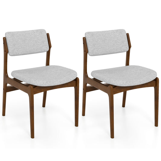 Modern Padded Dining Chairs, Rubber Wood Legs, Set of 2, Brown Dining Chairs Brown at Gallery Canada