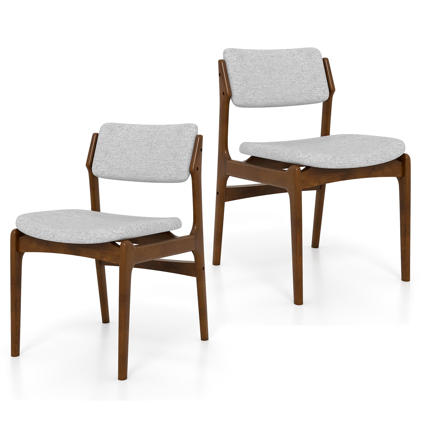 Modern Padded Dining Chairs, Rubber Wood Legs, Set of 2, Brown Dining Chairs at Gallery Canada