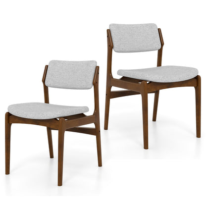 Modern Padded Dining Chairs, Rubber Wood Legs, Set of 2, Brown Dining Chairs at Gallery Canada