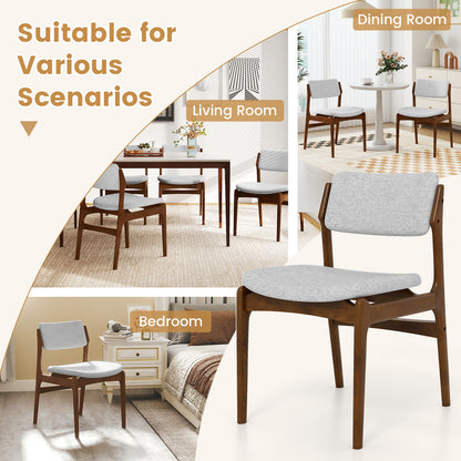 Modern Padded Dining Chairs, Rubber Wood Legs, Set of 2, Brown Dining Chairs at Gallery Canada