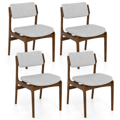 Modern Padded Dining Chairs, Set of 4, Rubber Wood Legs, Brown Dining Chairs Brown at Gallery Canada