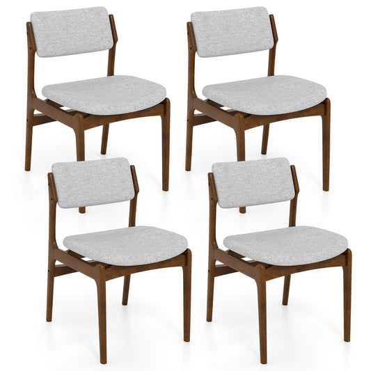 Modern Padded Dining Chairs, Set of 4, Rubber Wood Legs, Brown Dining Chairs Brown at Gallery Canada