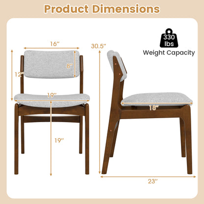 Modern Padded Dining Chairs, Set of 4, Rubber Wood Legs, Brown Dining Chairs at Gallery Canada