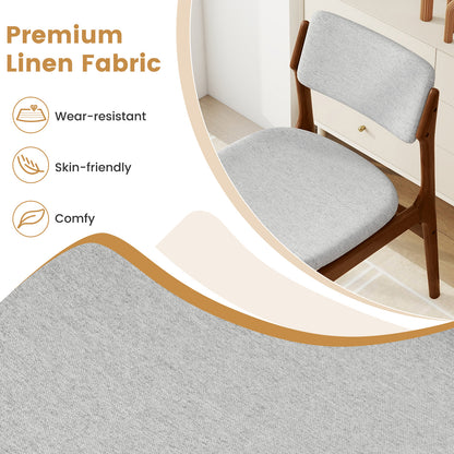 Modern Padded Dining Chairs, Set of 4, Rubber Wood Legs, Brown Dining Chairs at Gallery Canada