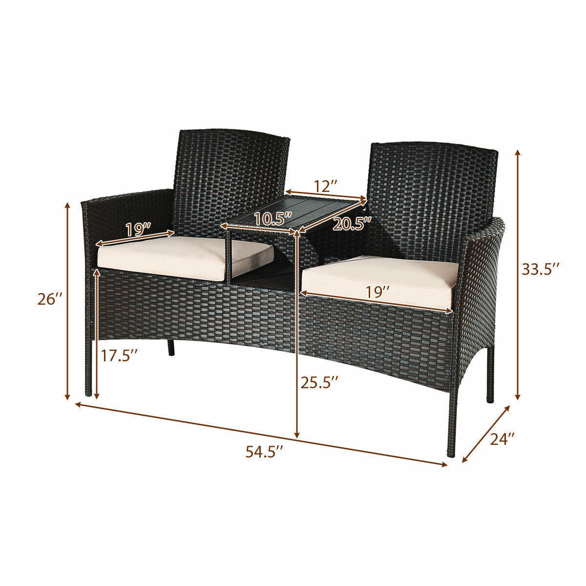 Modern Patio Conversation Set, Built-In Coffee Table, Cushions, Beige Patio Conversation Sets at Gallery Canada