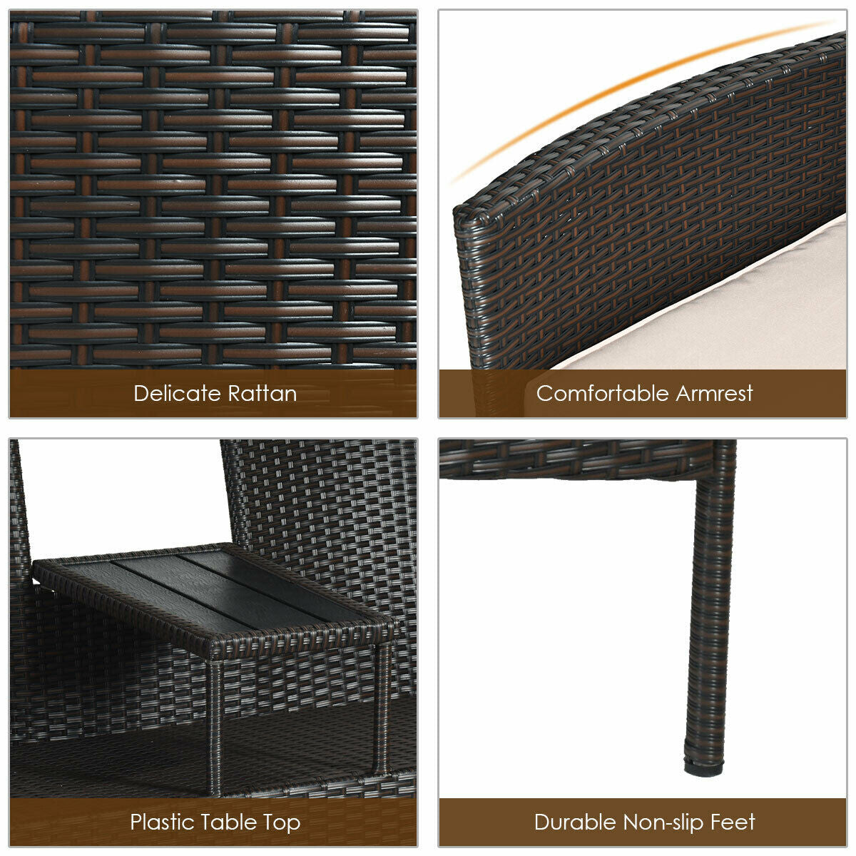Modern Patio Conversation Set, Built-In Coffee Table, Cushions, Beige Patio Conversation Sets at Gallery Canada