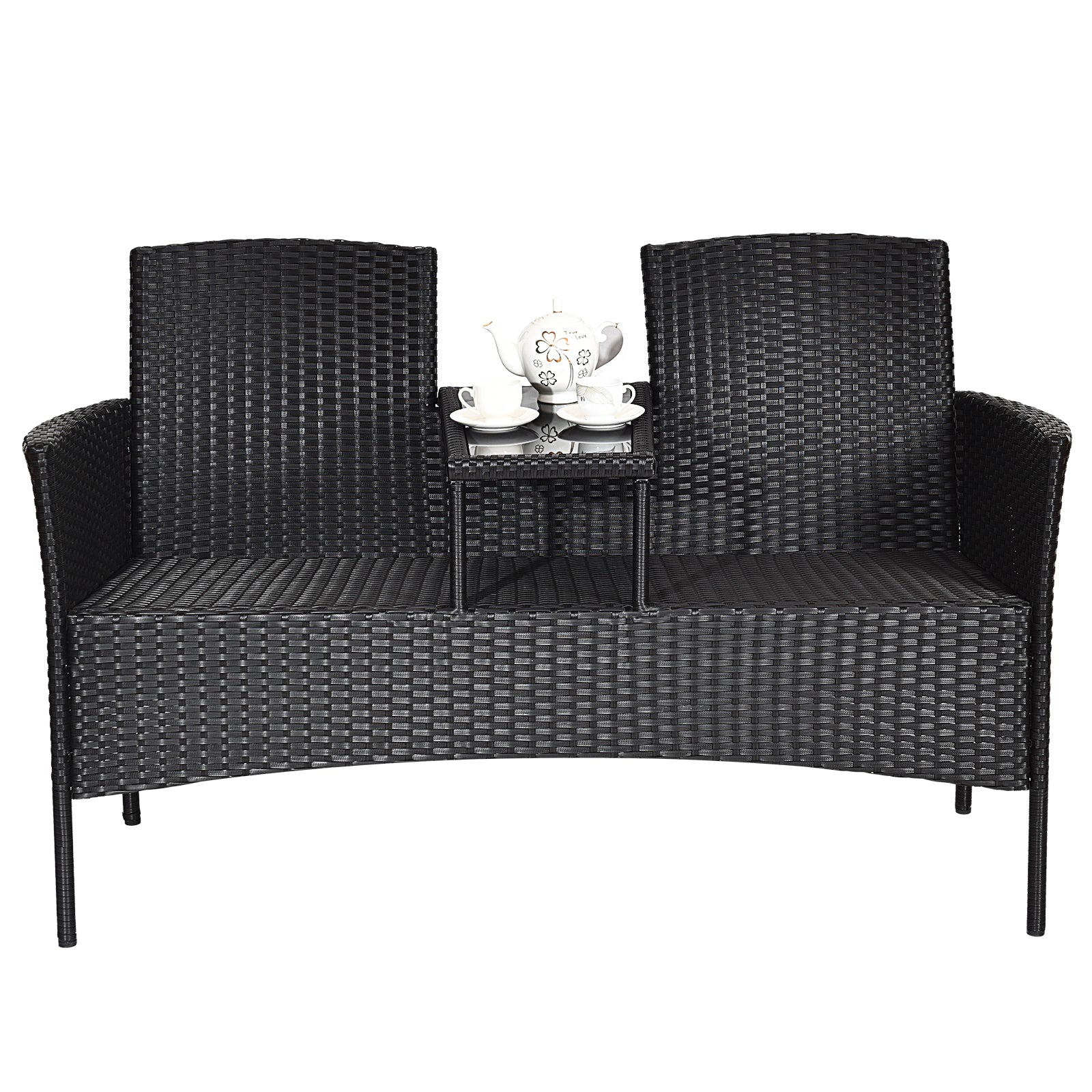 Modern Patio Conversation Set, Built-In Coffee Table, Cushions, Turquoise Patio Conversation Sets at Gallery Canada