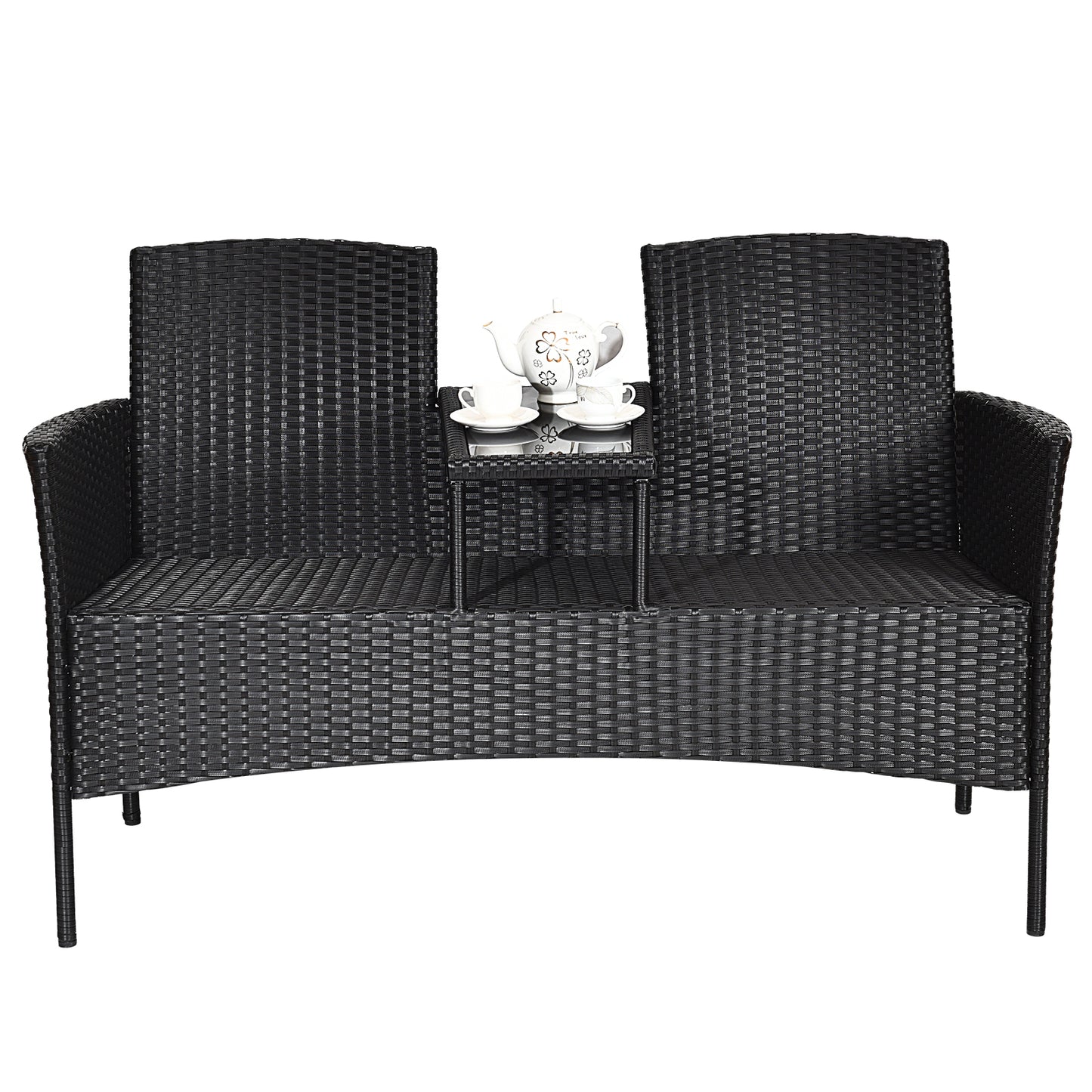 Modern Patio Conversation Set, Built-In Coffee Table, Cushions, Turquoise Patio Conversation Sets at Gallery Canada