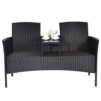 Modern Patio Conversation Set, Built-In Coffee Table, Cushions, Turquoise Patio Conversation Sets at Gallery Canada