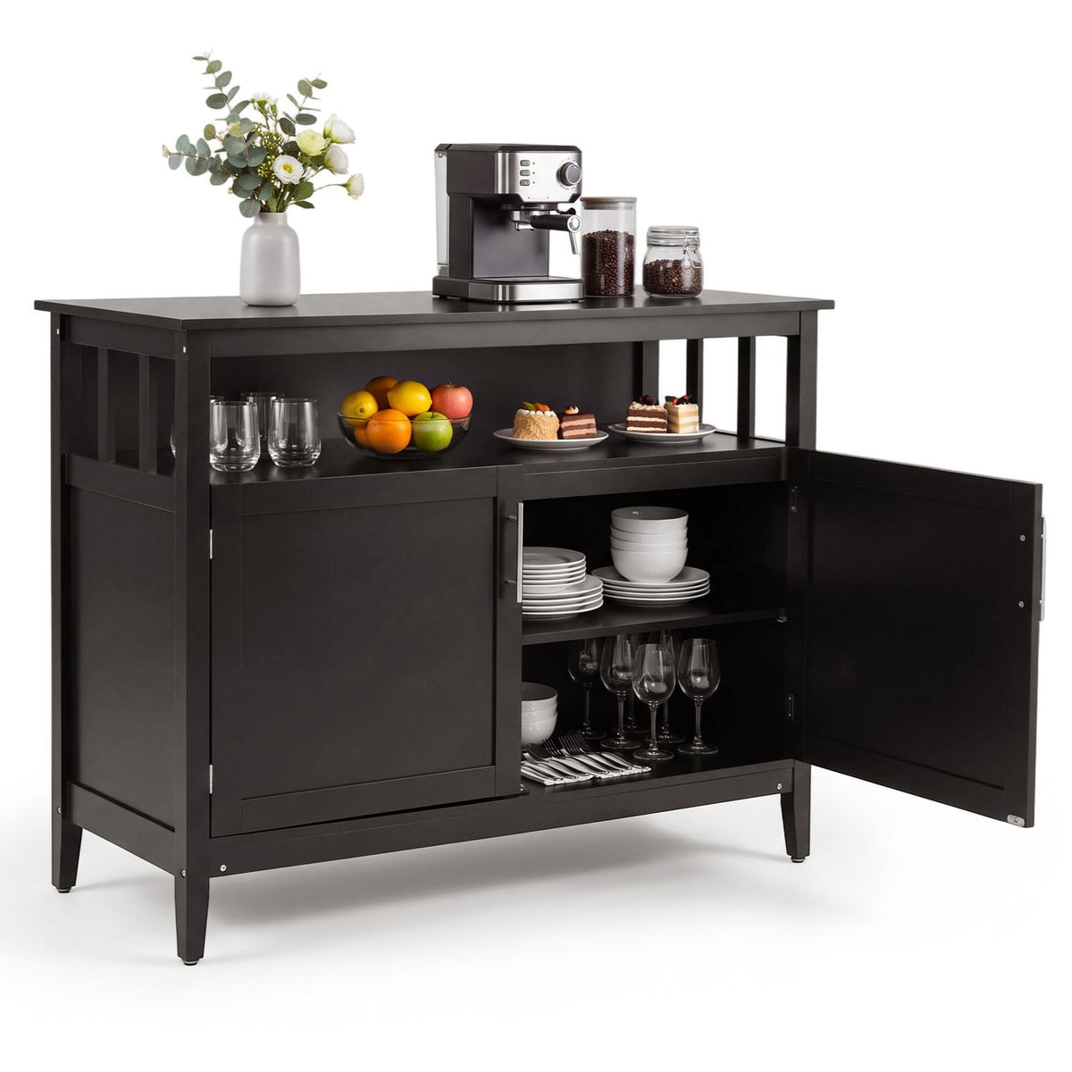 Modern Wooden Kitchen Lockers, Large Storage, Black Sideboards Cabinets & Buffets at Gallery Canada