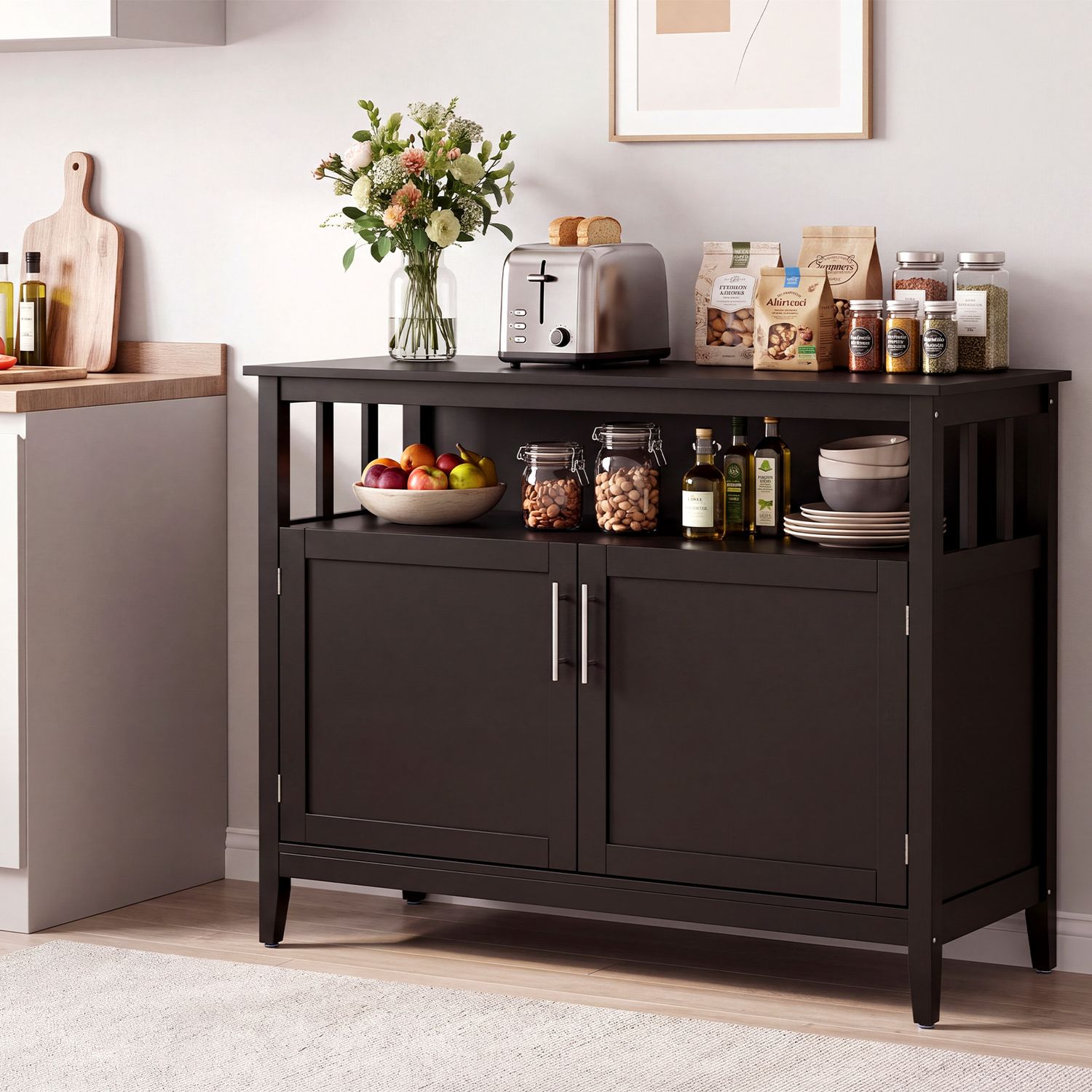 Wooden Kitchen Lockers, Large Storage, Brown Sideboards Cabinets & Buffets at Gallery Canada