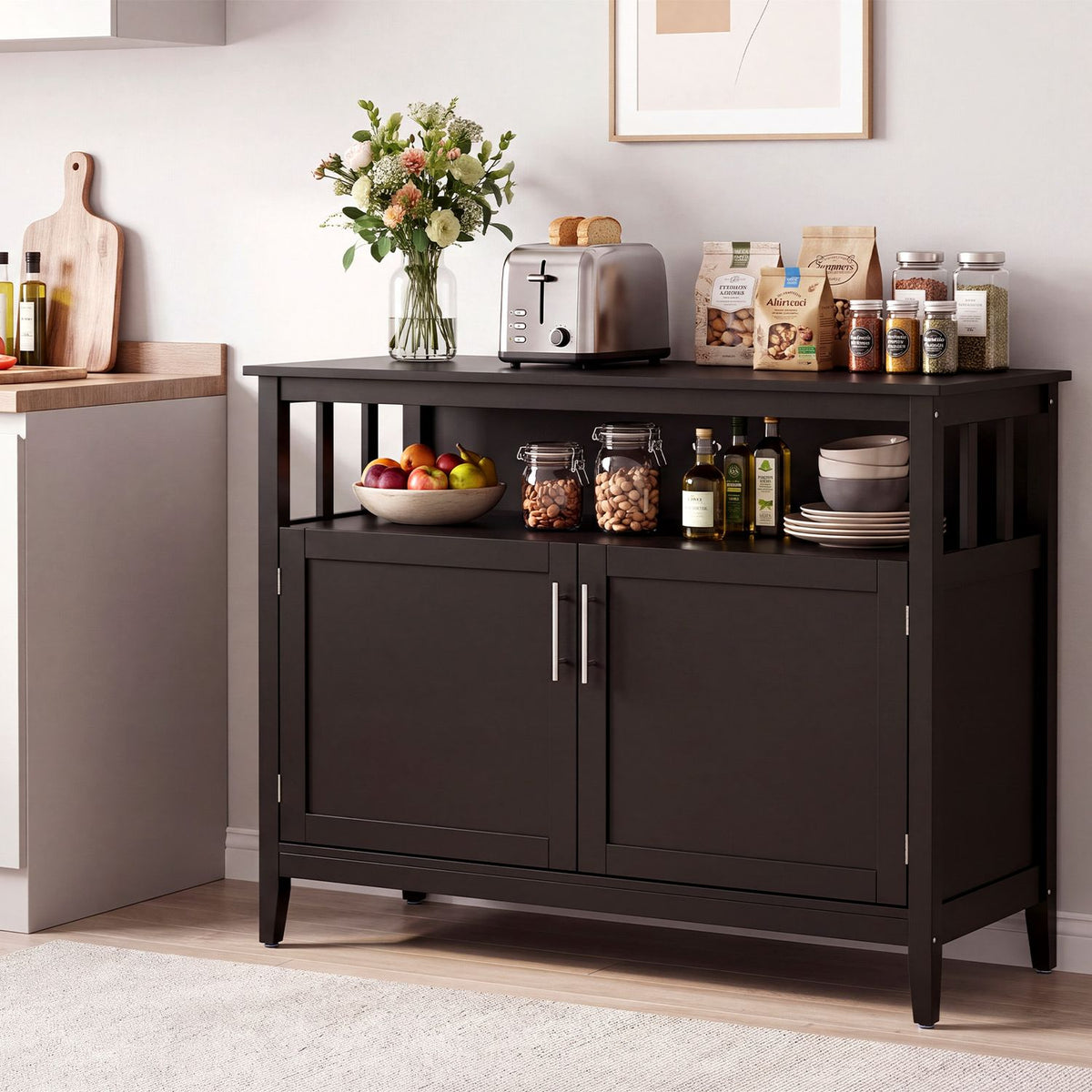 Wooden Kitchen Lockers, Large Storage, Brown Sideboards Cabinets & Buffets at Gallery Canada