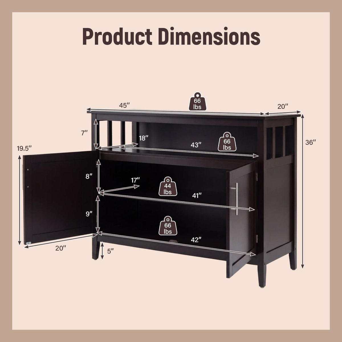 Wooden Kitchen Lockers, Large Storage, Brown Sideboards Cabinets & Buffets at Gallery Canada