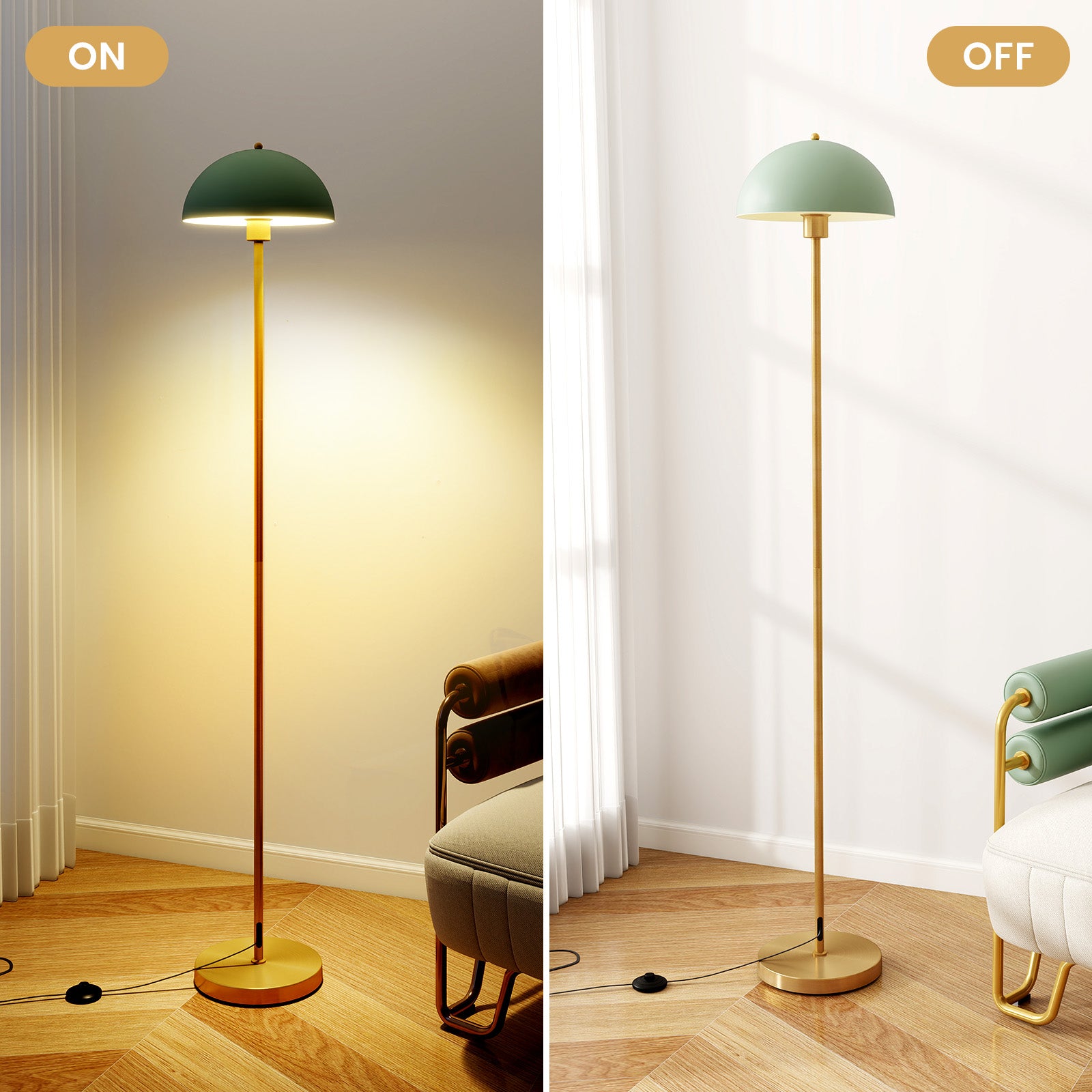 Modern Standing Lamp with Adjustable Lamp Head and Foot Switch Table & Floor Lamps at Gallery Canada