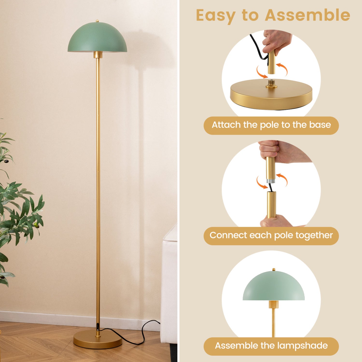 Modern Standing Lamp, Adjustable Head, Foot Switch Table & Floor Lamps at Gallery Canada