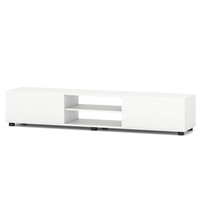 Modern TV Stand For 70" TVs, 2 Doors And Open Shelves, White Entertainment Centers & TV Stands White at Gallery Canada