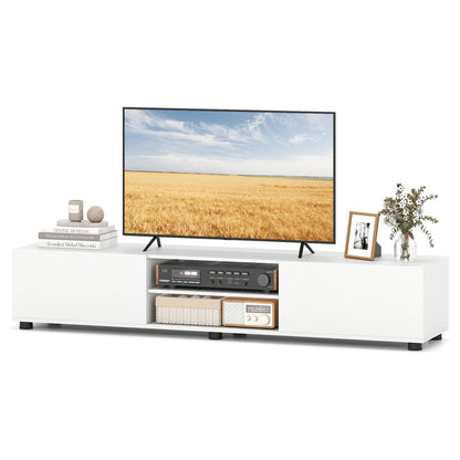 Modern TV Stand For 70" TVs, 2 Doors And Open Shelves, White Entertainment Centers & TV Stands at Gallery Canada
