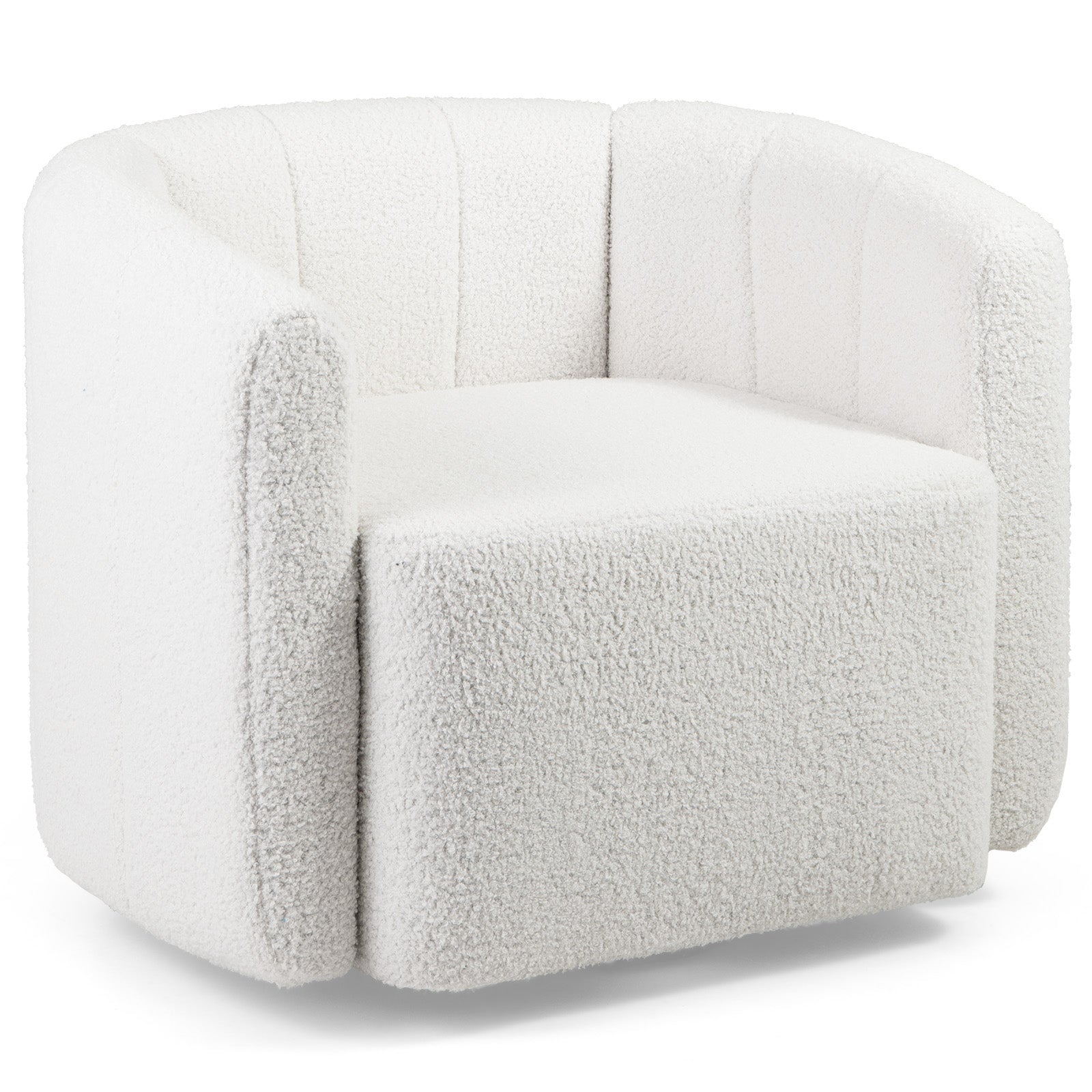 Modern Upholstered Sherpa Accent Chair, Curved Backrest, White Sofas & Loveseats White at Gallery Canada
