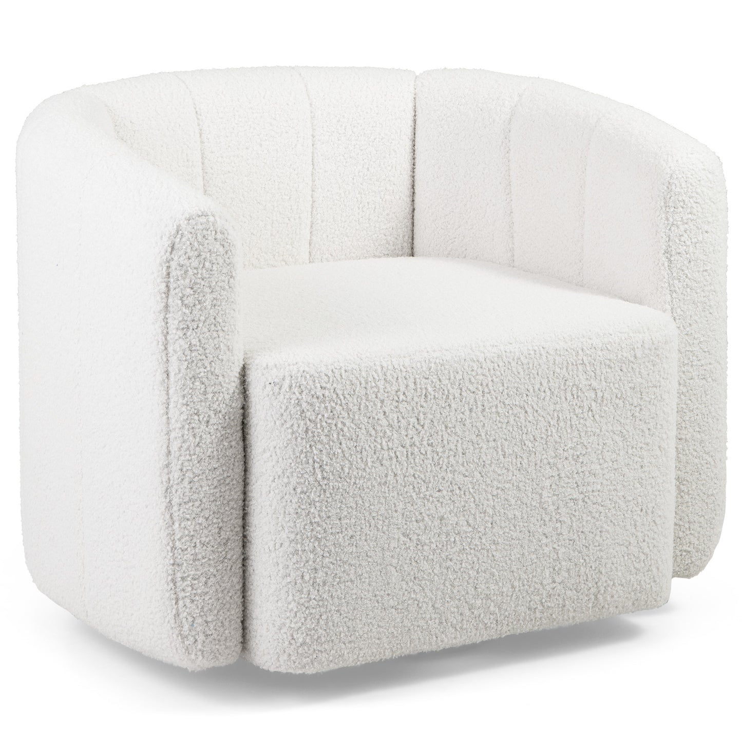 Modern Upholstered Sherpa Accent Chair, Curved Backrest, White Sofas & Loveseats White at Gallery Canada