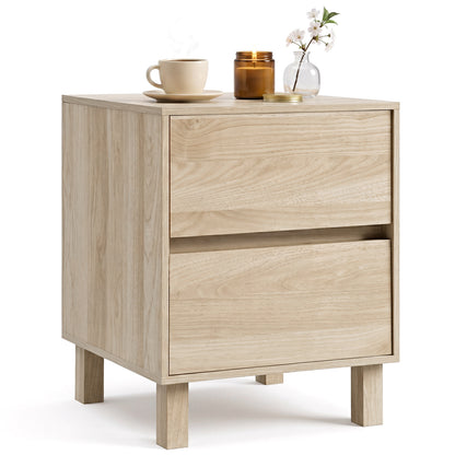 Modern Wooden End Table with 2 Storage Drawers, Natural End & Side Tables Natural at Gallery Canada