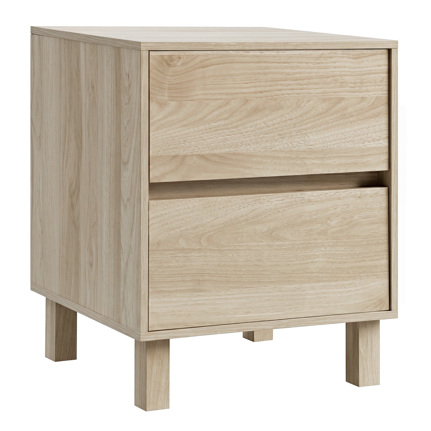 Modern Wooden End Table with 2 Storage Drawers, Natural End & Side Tables at Gallery Canada