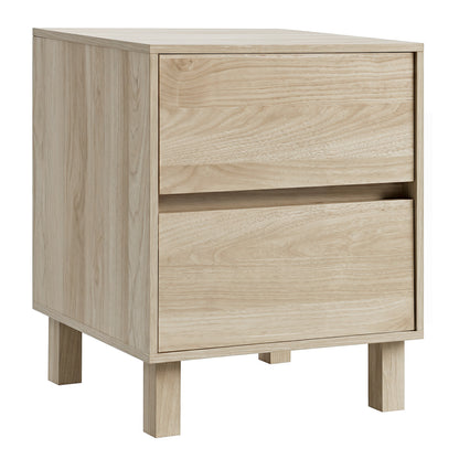 Modern Wooden End Table with 2 Storage Drawers, Natural End & Side Tables at Gallery Canada